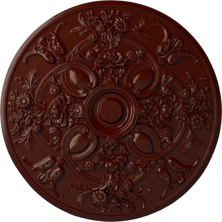 Ekena Millwork Baile Ceiling Medallion (Fits Canopies up to 6"), Hand-Painted Brushed Mahogany, 31 1/4"OD x 2 1/4"P CM31BABMF